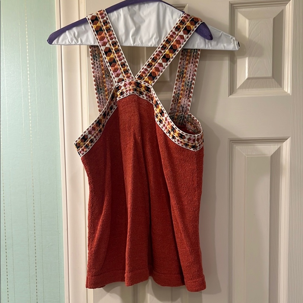 Madewell Red Embellished Sleeveless Tank Top
